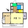 ノワール愛宕山 1DKの間取り