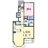 ガ－デンハウスやしろ　Ⅲ 1LDKの間取り