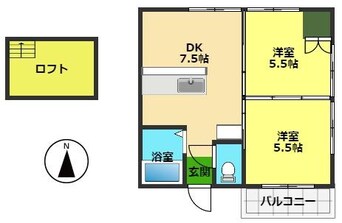 間取図 土讃線/高知駅 徒歩9分 2階 築27年