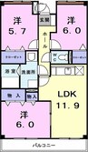 ＳＫＹ　ＭＡＮＳＩＯＮ 3LDKの間取り