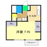 ハイネスKASHIWA 1Kの間取り