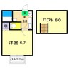 シティコート和泉 1Kの間取り