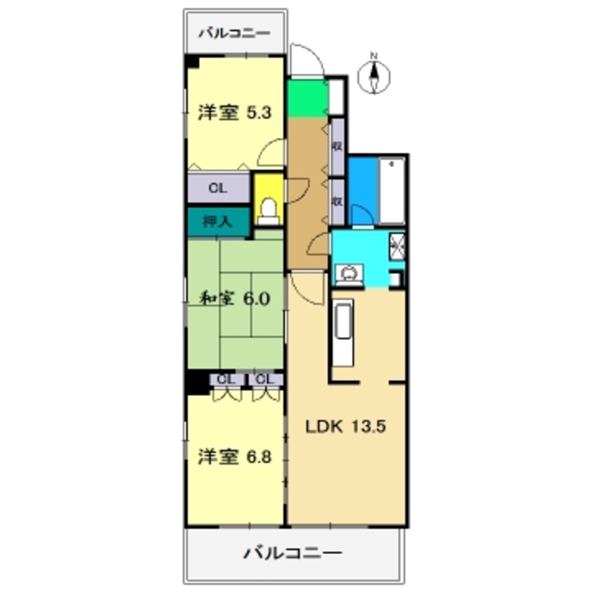 間取図 ア･ラ･モードはりまや(601)