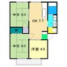アビタシオン・高見 B棟 3DKの間取り