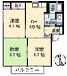 ヴィラ坂本 3DKの間取り