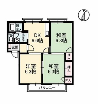 間取図 ファミリータウン西川 D棟