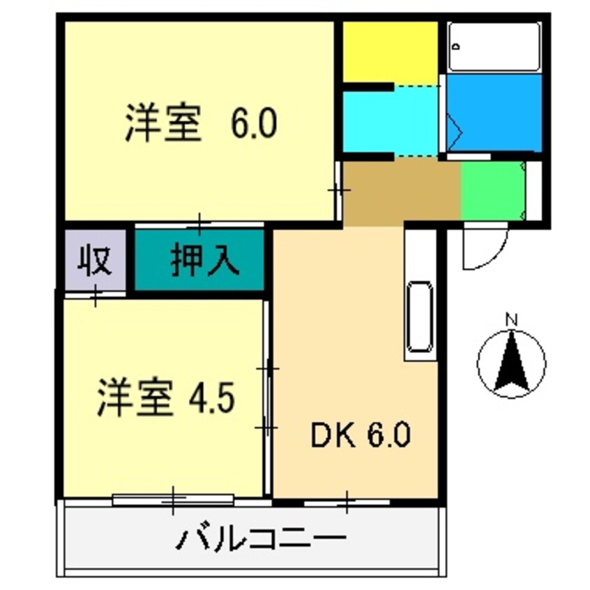 間取図 土讃線/高知駅 徒歩8分 1階 築28年