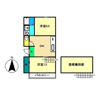 間取図 高知市電駅前線・桟橋線/梅ノ辻駅 徒歩5分 築19年