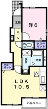 エアリー枝川 1LDKの間取り