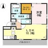 リビングタウン北川添 B棟 1LDKの間取り