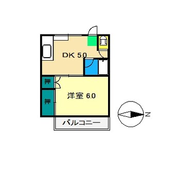 間取図 高知市電駅前線・桟橋線/桟橋通四丁目駅 徒歩3分 2階 築48年