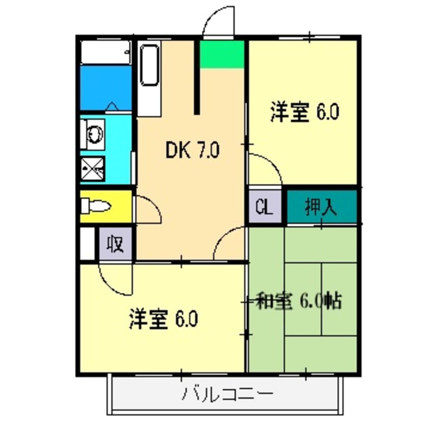 間取図 コーポまりも
