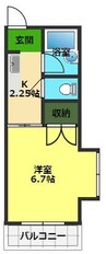 コーポ青雲 1Kの間取り