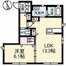 シャーメゾン ハピネス 1LDKの間取り