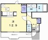 プリティーハウス 1Kの間取り