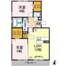 コモド伊勢崎Ⅱ 2LDKの間取り