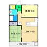 風林館 2LDKの間取り