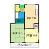 ピープルハウス Ⅰ 2DKの間取り