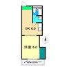 ドルフ高須 1DKの間取り