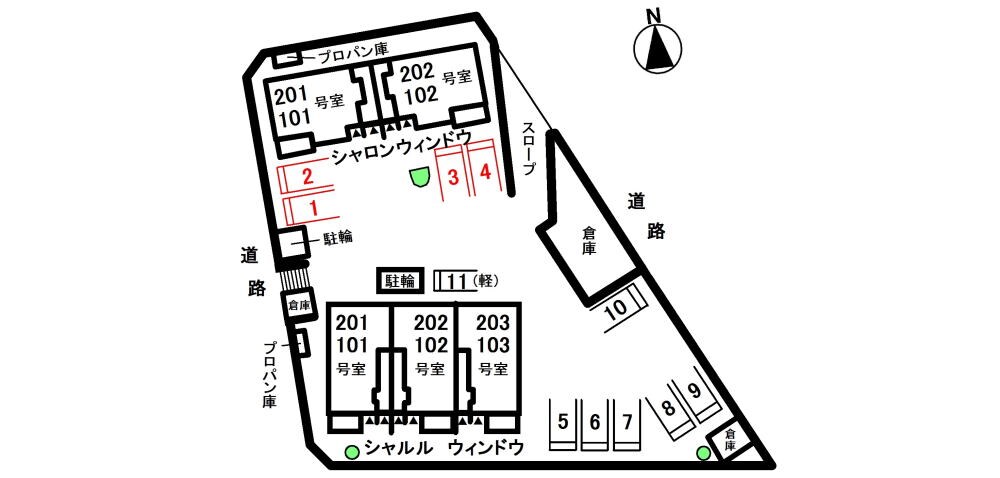 駐車場 シャロン　ウィンドウ