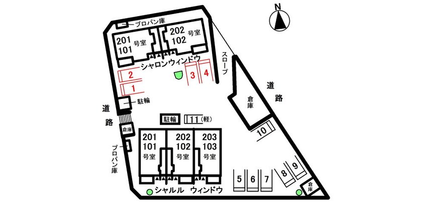 駐車場 シャロン　ウィンドウ