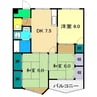 インペリアル西本 3DKの間取り