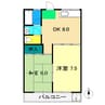 スカイハイツ福井 2DKの間取り