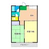 スカイハイツ福井 2DKの間取り