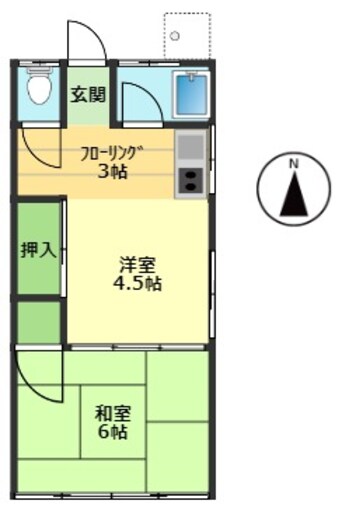 間取図 高知市電駅前線・桟橋線/桟橋通四丁目駅 徒歩9分 2階 築50年