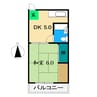 川島ビル 1Kの間取り