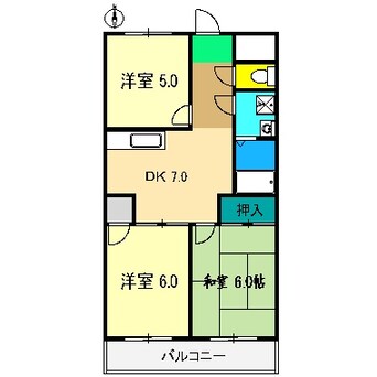 間取図 パレスハイツ萩野