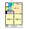 グリーンハイツ 2DKの間取り