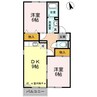 セジュール妙見 B棟 2DKの間取り
