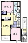 プリムローズ　Ｂ 2LDKの間取り