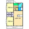 プロスペリタ上町 2LDKの間取り