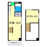 新堀ハイツ Ⅲ 1Rの間取り