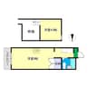 新堀ハイツ Ⅲ 1Kの間取り