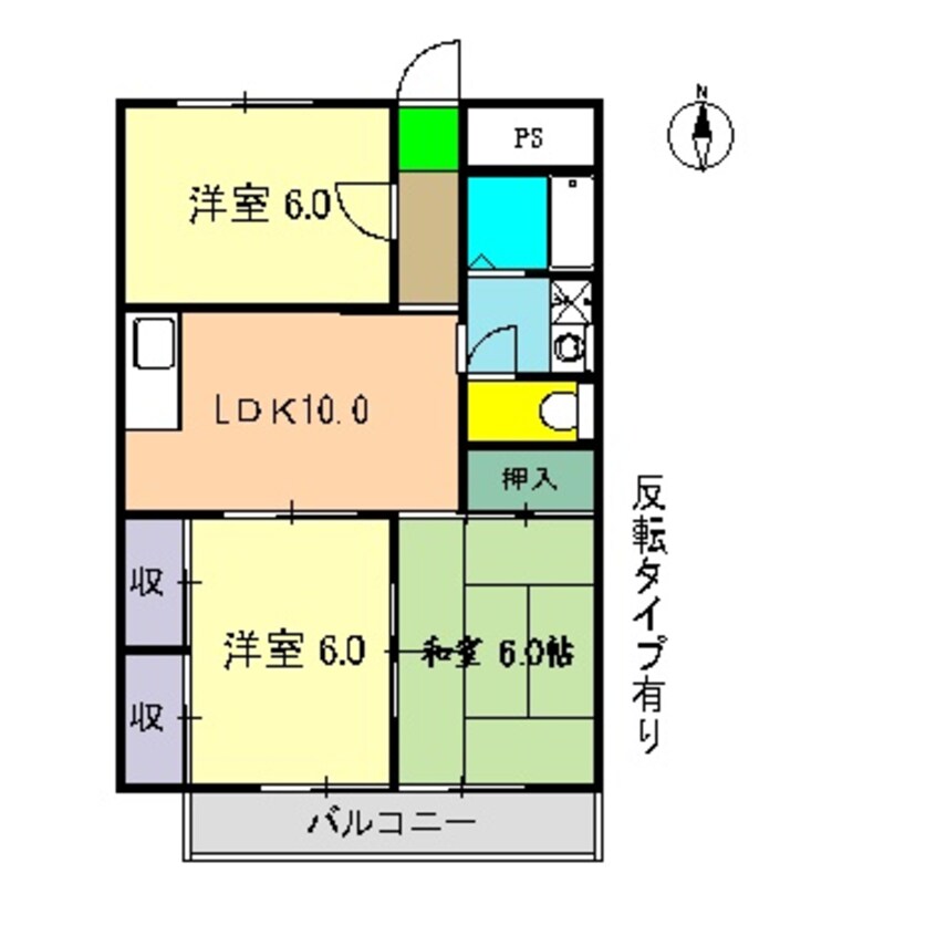 間取図 土讃線/円行寺口駅 徒歩17分 3階 築23年