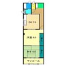 YAMASAKIビル 2DKの間取り