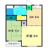 メゾン王子谷 2DKの間取り