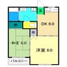 メゾン王子谷 2DKの間取り
