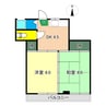 土讃線/高知駅 徒歩11分 3階 築38年 2DKの間取り