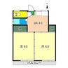 土讃線/高知駅 徒歩11分 3階 築38年 2DKの間取り