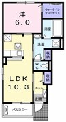 ポコ　ア　ポコ　ⅡＢ 1LDKの間取り