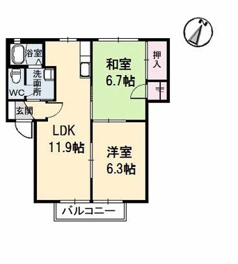 間取図 ハイツ長畠