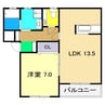 メリベル Ⅰ 1LDKの間取り