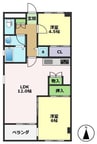 桜ハウス 2LDKの間取り