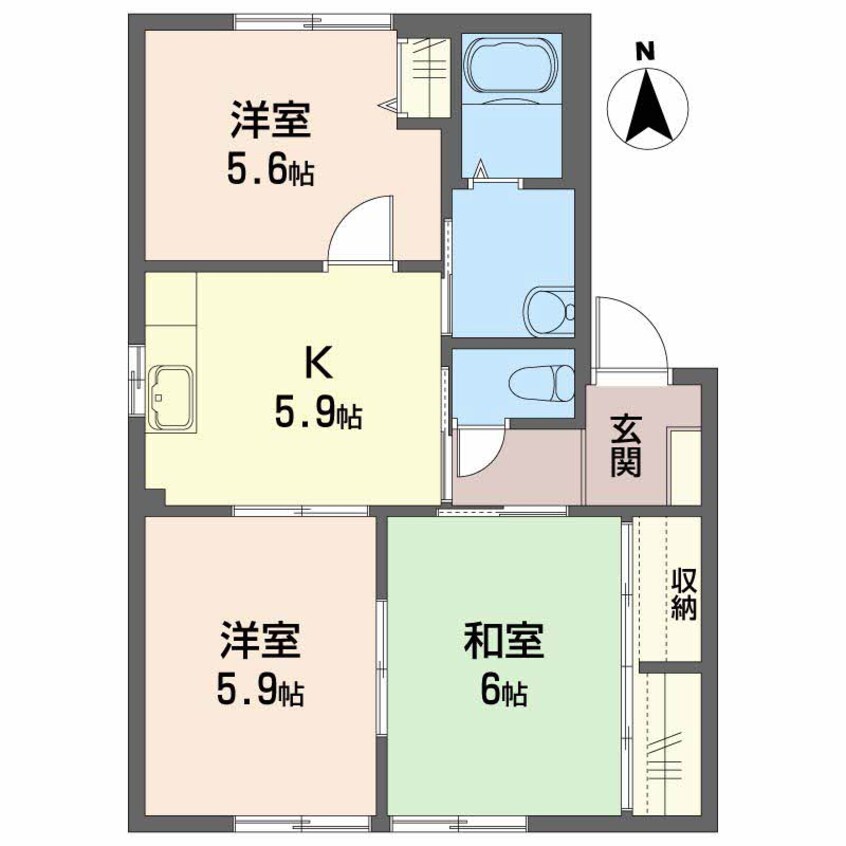 間取図 ハイツ岩郷 B棟