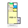 第5つくもコーポ 1Kの間取り