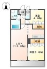 モンシェリカメリアⅡ 2LDKの間取り